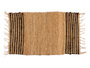 Giftdecor Tapis Naturel Rayures Noir 60 x 90 cm Jute Coton (Set de 12)
