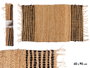 Giftdecor Tapis Naturel Rayures Noir 60 x 90 cm Jute Coton (Set de 12)