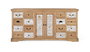 GINER Y COLOMER - Buffet Rustique en Bois Massif de Mindi avec 12 Tiroirs et 2 Portes, Meuble de Stockage Blanc Vieilli pour Salle à Manger
