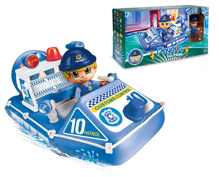 Famosa Pinypon Escena Lancha Policia avec figure, multilingue, +3 ans Famosa Pinypon Escena Lancha Policia avec figure, multilingue, +3 ans