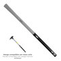 WOLFPACK LINEA PROFESIONAL Manche en fibre de verre pour masse, 90 cm, 53x33 mm
