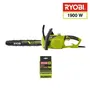 Ryobi Tronçonneuse électrique 1900 W RCS1935B2C - Guide de 35 cm, vitesse de chaîne 15 m/s, tendeur sans outil, avec une seconde chaîne offerte