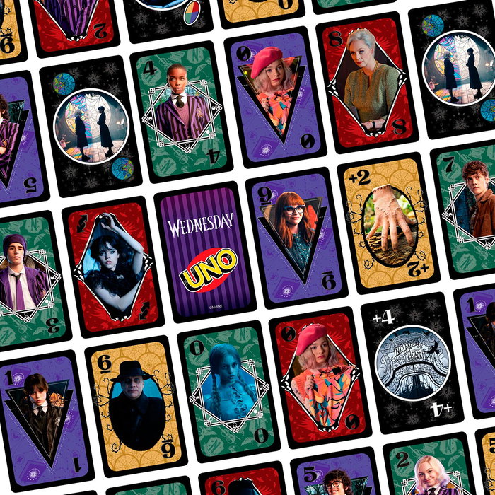 Mattel Games Jeu de cartes UNO Édition Wednesday JHB18 - Jeu de société inspiré de la série TV Mattel Games Jeu de cartes UNO Édition Wednesday JHB18 - Jeu de société inspiré de la série TV