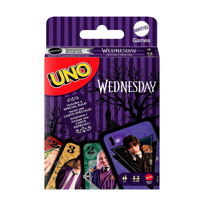 Mattel Games Jeu de cartes UNO Édition Wednesday JHB18 - Jeu de société inspiré de la série TV Mattel Games Jeu de cartes UNO Édition Wednesday JHB18 - Jeu de société inspiré de la série TV