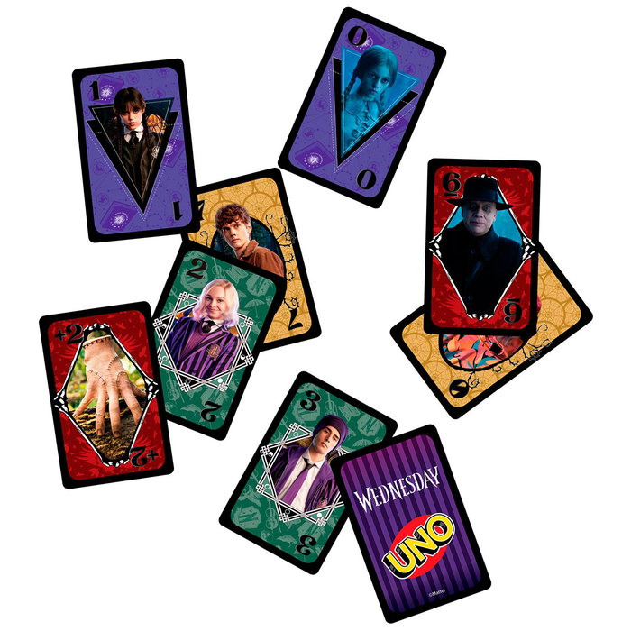 Mattel Games Jeu de cartes UNO Édition Wednesday JHB18 - Jeu de société inspiré de la série TV Mattel Games Jeu de cartes UNO Édition Wednesday JHB18 - Jeu de société inspiré de la série TV