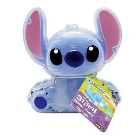 Crazart LEXIBOOK - Contenant 3D Slime Stitch, 140 g Bleu Clair avec Confettis, Slime Extensible Anti-Stress pour Enfants