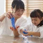 Crazart LEXIBOOK - Contenant 3D Slime Stitch, 140 g Bleu Clair avec Confettis, Slime Extensible Anti-Stress pour Enfants