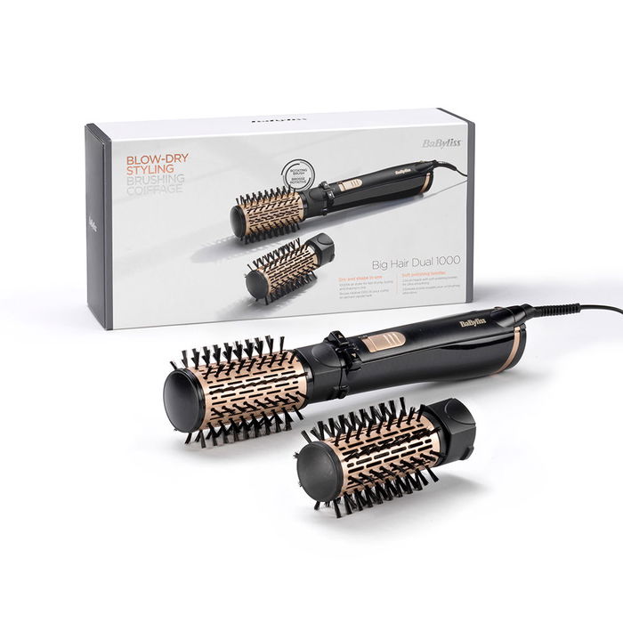 Babyliss Brosse Rotative Big Hair Dual 1000 AS962E 1000W avec Deux Brosses Interchangeables, Contrôle Ionique, Lissage et Volume Babyliss Brosse Rotative Big Hair Dual 1000 AS962E 1000W avec Deux Brosses Interchangeables, Contrôle Ionique, Lissage et Volume