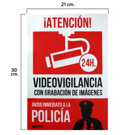 WOLFPACK LINEA PROFESIONAL Panneau Alarme Connectée Aviso a Policia 21x30 cm