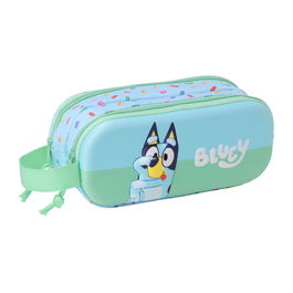 Trousse Fourre-Tout Double Bluey Bleu 21 x 8 x 6 cm