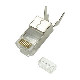 Lanview Fiche RJ45 STP Cat6a pour conducteur massif/toronné AWG22-23, 10 pièces