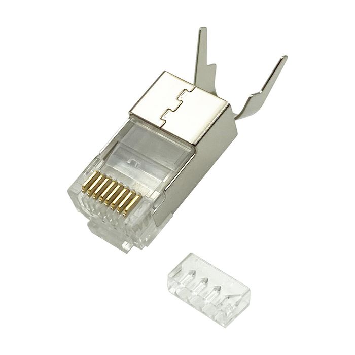 Lanview RJ45 blindée Cat6a pour câble AWG22-23, 10 pièces - Fiche pour montage direct, caméras IP Lanview RJ45 blindée Cat6a pour câble AWG22-23, 10 pièces - Fiche pour montage direct, caméras IP