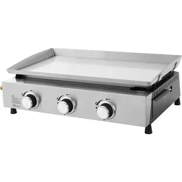 Cookingbox Plancha à gaz Faro - 3 brûleurs, surface de cuisson 61 x 35 cm, cuve en acier, acier inoxydable, 7.5 kW