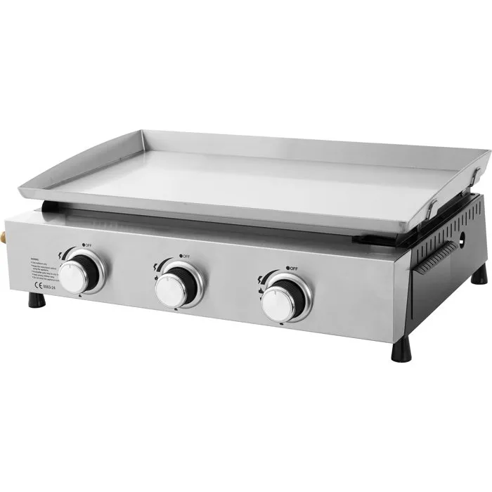 Cookingbox Plancha à gaz Faro - 3 brûleurs, surface de cuisson 61 x 35 cm, cuve en acier, acier inoxydable, 7.5 kW Cookingbox Plancha à gaz Faro - 3 brûleurs, surface de cuisson 61 x 35 cm, cuve en acier, acier inoxydable, 7.5 kW