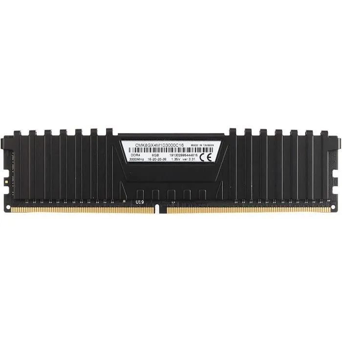 Corsair Mémoire RAM DDR4 Vengeance 8 Go (1x8 Go) 3000MHz CAS 16 CMK8GX4M1D3000C16
