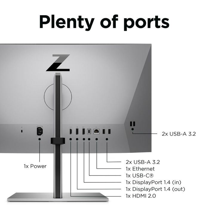 HP Écran de Conférence Z24m G3 60.5 cm (23.8") QHD IPS Webcam Intégrée Haut-Parleurs Micro HP Presence HDR400 USB-C 100W