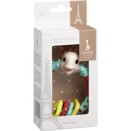 Sophie La Girafe Hochet et Anneau de Dentition Multi-textures avec Billes Sonores et Formes à Manipuler pour Stimuler la Motricité