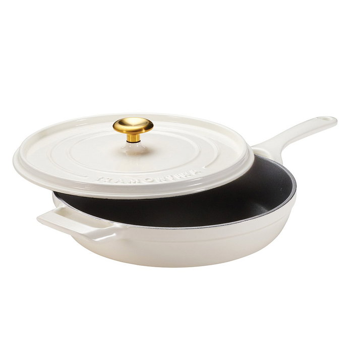 Tramontina Sartén con tapa de hierro fundido esmaltado, latte, 30 cm Tramontina Sartén con tapa de hierro fundido esmaltado, latte, 30 cm