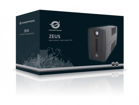 Conceptronic Zeus01E UPS 650 VA 360 W Ligne Interactive - Noir