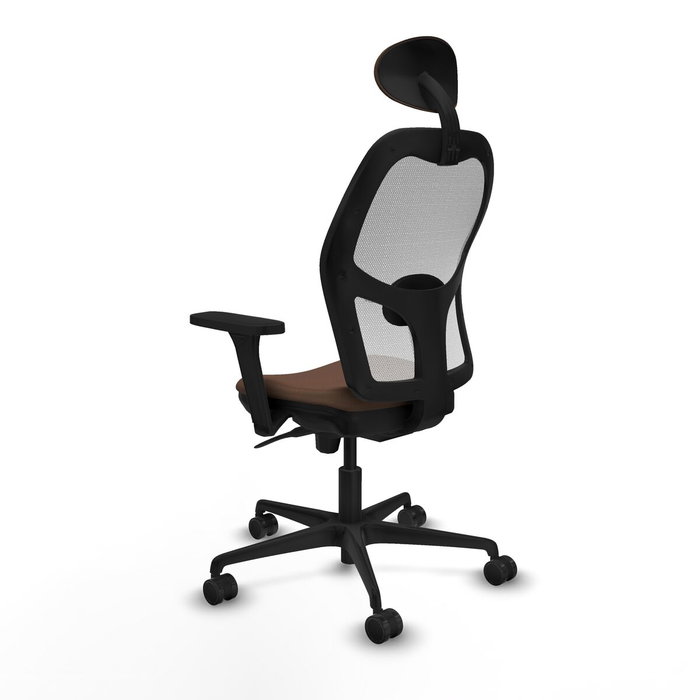 Piqueras y Crespo 3D036N1 Chaise de Bureau avec Appui-tête Blanc et Brun foncé