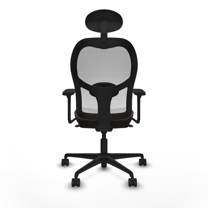 Piqueras y Crespo 3D036N1 Chaise de Bureau avec Appui-tête Blanc et Brun foncé