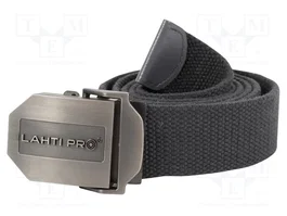 LAHTI PRO Ceinture en toile grise pour pantalon, 1300mm x 37mm