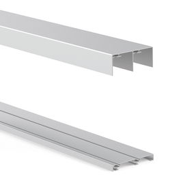 HERRAJES ALK Jeu de rails en aluminium Bond, finition argent mat, longueur 2 mètres