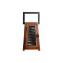 DKD Home Decor Bougeoir Noir Naturel Métal et Bois de manguier 15 x 15 x 26 cm