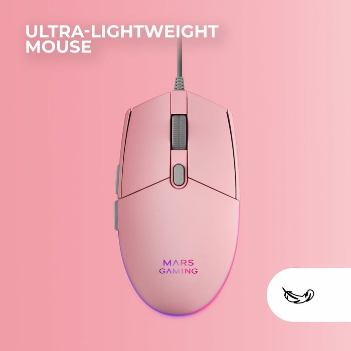 Pack Gaming Mars Gaming MCPRGB3PES Multicouleur Rose Espagnol Qwerty (4 Unités)