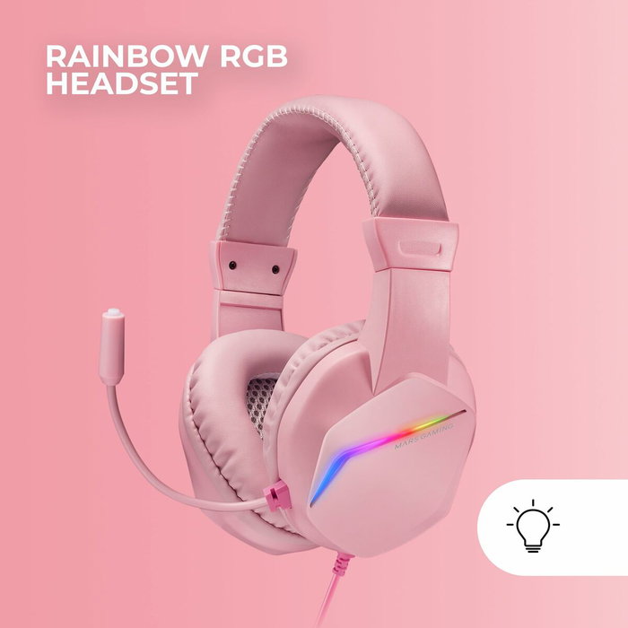 Pack Gaming Mars Gaming MCPRGB3PES Multicouleur Rose Espagnol Qwerty (4 Unités)