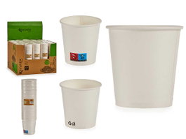 Kinvara Lot de 30 verres biodégradables 120 ml en papier blanc 6x19x6 cm (Set de 75)