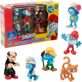 Les Schtroumpfs - Coffret de 6 figurines avec 2 inédites (Bubble, Firefly, Fermier, Grand Schtroumpf, Gargamel, Azrael) - Figurines 5.5 cm - Dès 3 ans