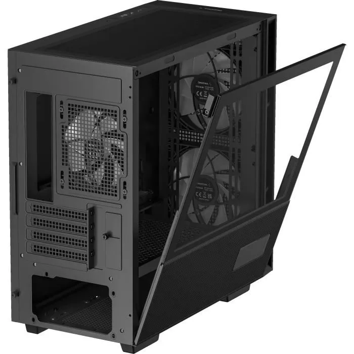 Deepcool CH360 Digital - Boîtier PC Mini Tour M-ATX Noir - Façade Mesh, Afficheur Température, 3 Ventilos ARGB, Verre Trempé, USB Type-C