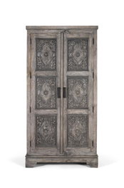 GINER Y COLOMER Armoire en bois de manguier massif Gris
