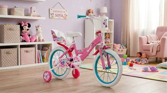 Huffy Bicicleta Minnie 16" Vélo pour Enfant 5 à 8 Ans en Espagnol - Référence Minnie Huffy 16"