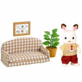 Sylvanian Families Papa Lapin Chocolat et Salon avec accessoires