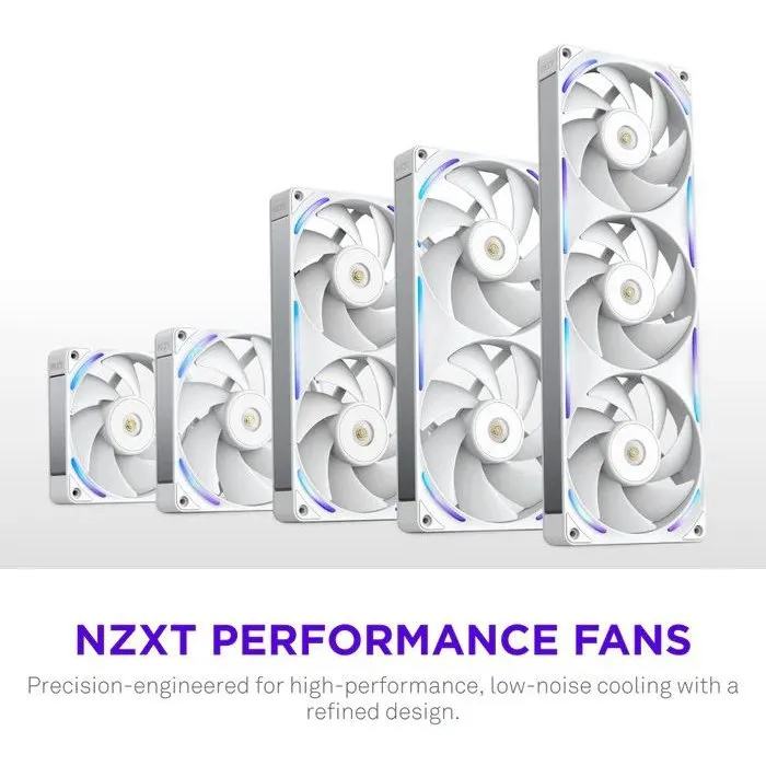 NZXT F120X RGB (RF-U12PN-W1) Ventilateur PC 120 mm Blanc Monobloc LCP 3100 trs/min Silencieux NZXT F120X RGB (RF-U12PN-W1) Ventilateur PC 120 mm Blanc Monobloc LCP 3100 trs/min Silencieux