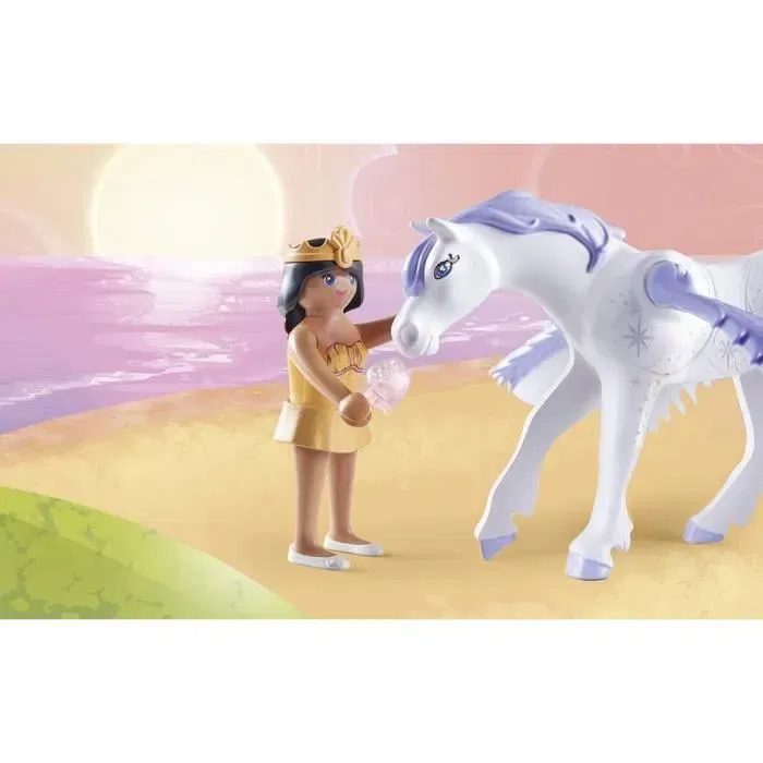 Playmobil 71361 - Coffret Princess Magic avec cheval ailé à décorer, princesse, chevalier et arc-en-ciel magique - Jouet pour enfants dès 4 ans