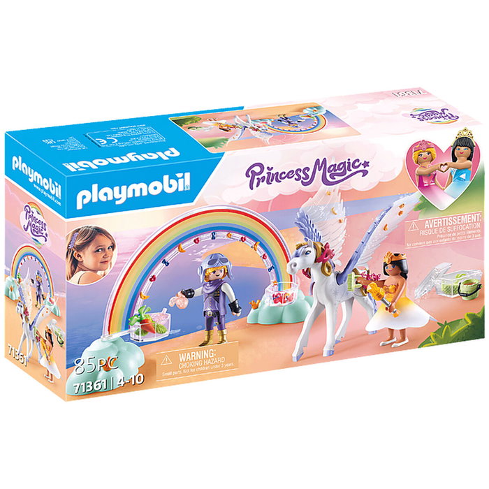 Playmobil Princess Magic 71361 Cheval ailé à décorer avec princesse et chevalier, 85 pièces