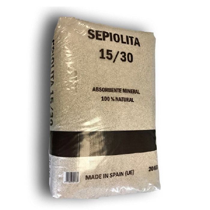 BENESA Granulés absorbants minéraux en Sepiolite 15/30, granulométrie 0,6-1,25 mm, sac de 20 kg BENESA Granulés absorbants minéraux en Sepiolite 15/30, granulométrie 0,6-1,25 mm, sac de 20 kg