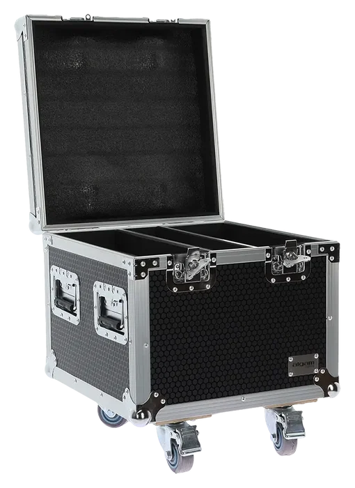 ALGAMLIGHT Flight Case pour 2 Blinder 400 CW WWA - Mallette de transport en bois avec mousse, 4 roues (2 freinées), compatibles FL600V-IP ALGAMLIGHT Flight Case pour 2 Blinder 400 CW WWA - Mallette de transport en bois avec mousse, 4 roues (2 freinées), compatibles FL600V-IP