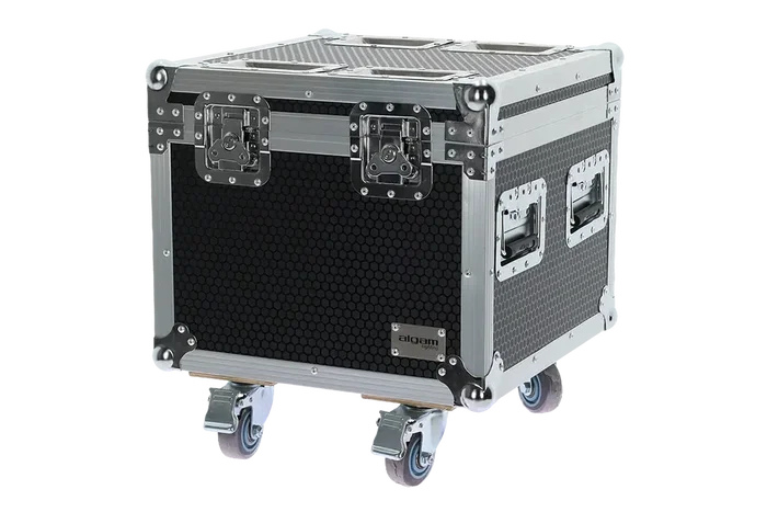 ALGAMLIGHT Flight Case pour 2 Blinder 400 CW WWA - Mallette de transport en bois avec mousse, 4 roues (2 freinées), compatibles FL600V-IP ALGAMLIGHT Flight Case pour 2 Blinder 400 CW WWA - Mallette de transport en bois avec mousse, 4 roues (2 freinées), compatibles FL600V-IP