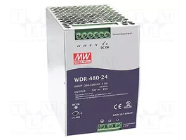 MEAN WELL WDR-480-24 Alimentation rail DIN 480W 24VDC 20A