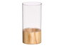 GIFTDECOR Vase Cylindrique en Acrylique avec Base en Bois 12x12x25cm