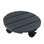 Nature - Support de pot roulant en composite WPC, diamètre 30 cm, anthracite avec roulettes multidirectionnelles et frein, charge max 50 kg