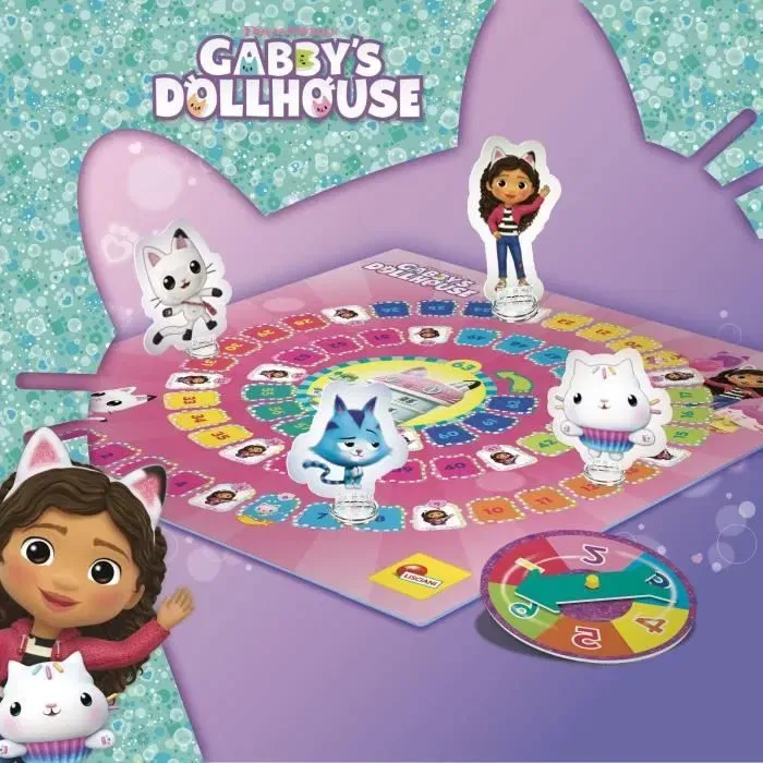 Liscianigiochi Jeu de l'Oie Gabby et la Maison Magique - Jeu de Société et de Chemin pour Enfants à Partir de 3 Ans - Fabriqué en Italie