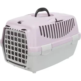 Trixie Box de Transport pour Chien Capri 2 - XS-S (37 x 34 x 55 cm) - Couleur Gris Clair et Mauve - Pour Petits Chiens