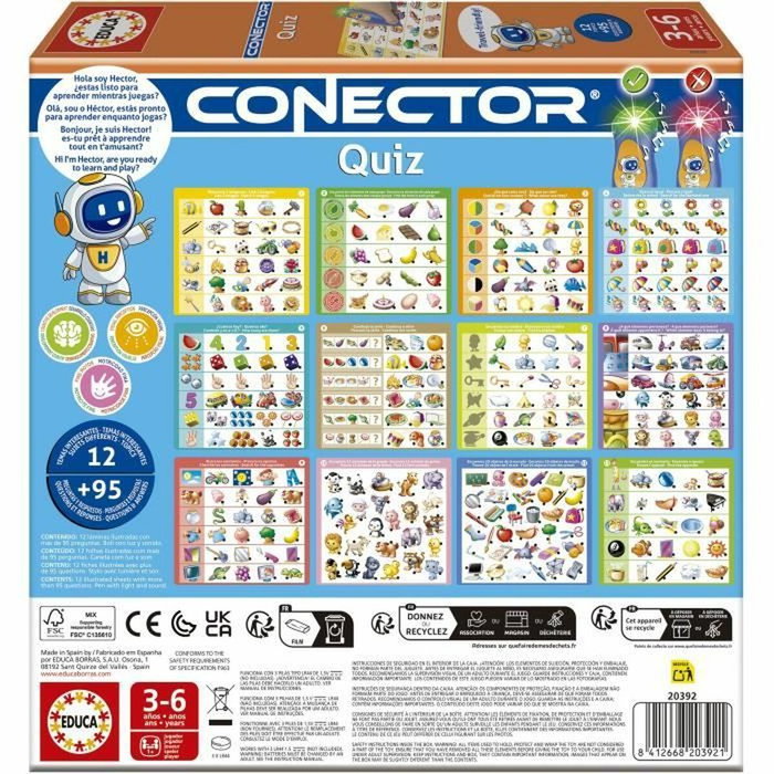 Educa Conector Quiz - Jeu éducatif format livre avec stylo lumineux et sonore