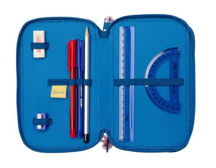 Safta Plumier Triple 37 Pièces pour Crayons - Dimensions : 12,5 x 19,5 x 5,5 cm