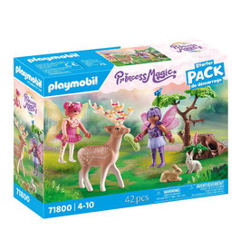 Playmobil Pack Démarrage Fées avec Animaux de la Forêt 71800 - Set Hades, Cerf, Lapins et Oiseaux